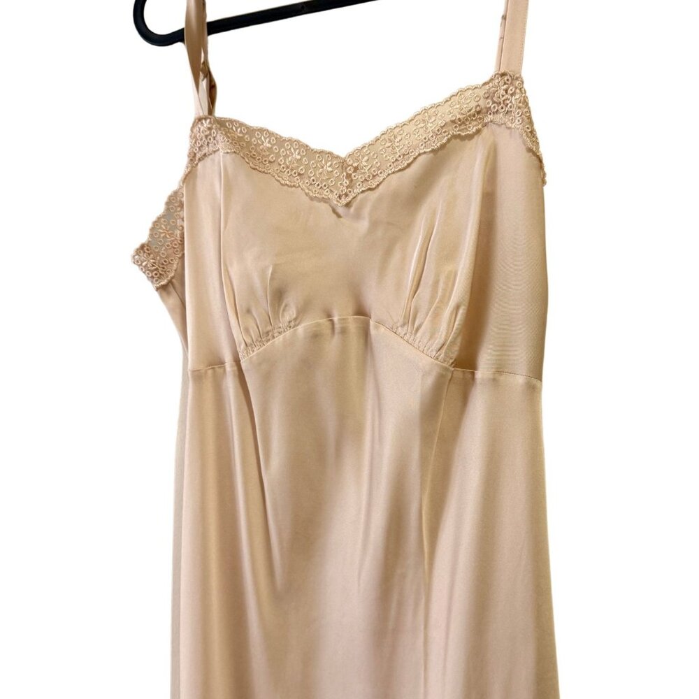 H&M X Simone Rocha Satin Slip-style Dress Beige